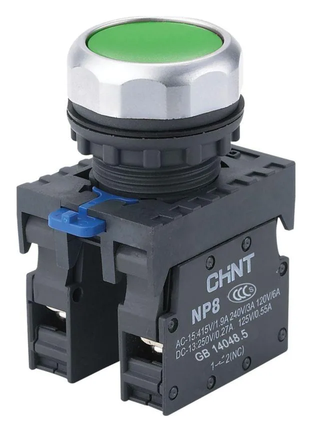 Кнопка управления NP8-11BN/3 без подсветки зел. 1НО+1НЗ IP65 (R) CHINT 667113