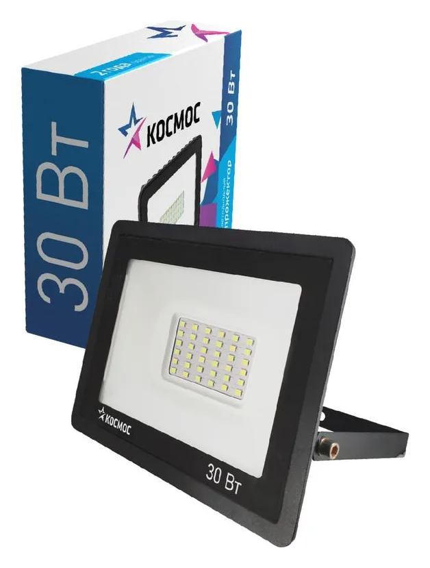 Прожектор светодиодный 30Вт 6500К IP65 2400лм КОСМОС K_PR5_LED_30