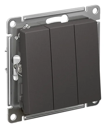 Выключатель 3-кл. AtlasDesign (сх. 1+1+1) 10AX механизм базальт SE ATN001431