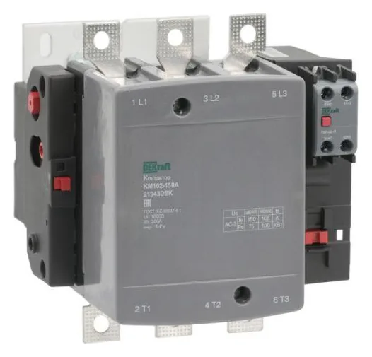 Контактор 150А 220В АС АС3 АС4 1НО+1НЗ КМ-102 DEKraft 21943DEK