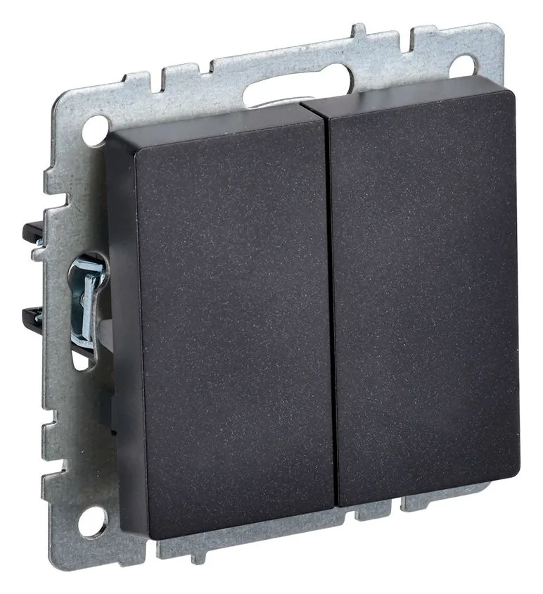 Выключатель 2-кл. СП BRITE ВС10-2-0-БрЧ 10А механизм черн. IEK BR-V20-0-10-K02