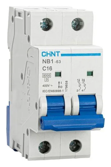 Выключатель автоматический модульный 2п C 16А 6кА NB1-63 (R) CHINT 179658