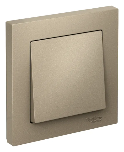 Выключатель 1-кл. СП AtlasDesign 10А IP20 (сх. 1) 10AX в сборе шампань SE ATN000512