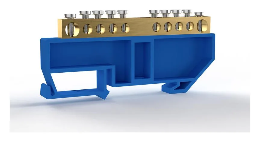 Шина нулевая на DIN-изоляторе 6х9мм 10 отвер. латунь TOKOV ELECTRIC TKE-BCB-69-10-DIN/N
