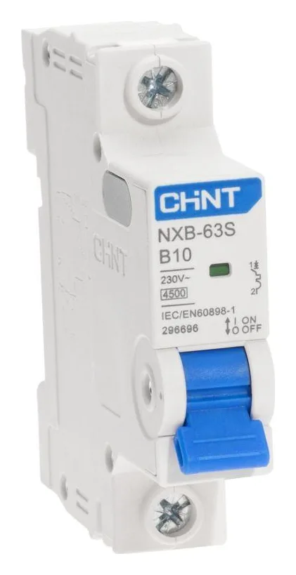 Выключатель автоматический модульный 1п B 10А 4.5кА NXB-63S (R) CHINT 296696