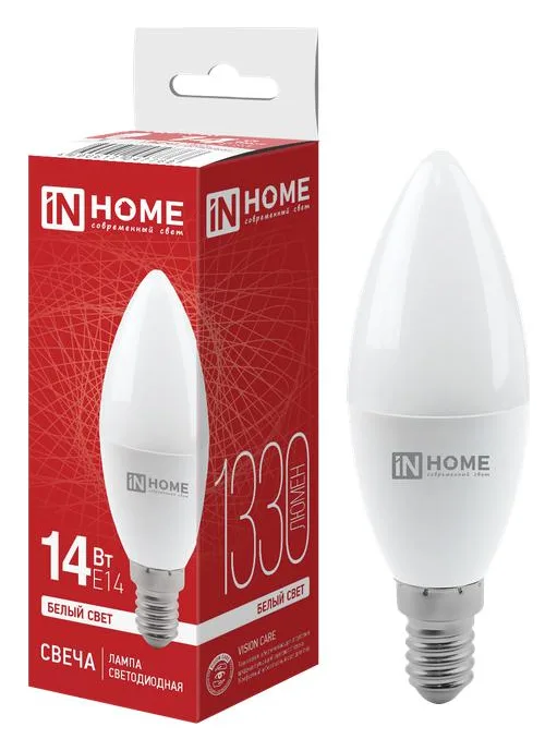 Лампа светодиодная LED-СВЕЧА-VC 14Вт E14 4000К 1330лм IN HOME 4690612047768