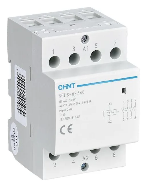 Контактор модульный NCH8-63/40 63А 4НО AC 220/230В 50Гц (R) CHINT 256101