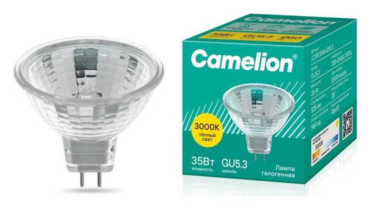 Лампа галогенная JCDR 35Вт GU5.3 230В Camelion 1952