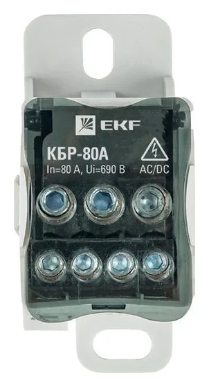 Блок распределительный КРОСС крепеж на панель и DIN КБР-80А EKF plc-kbr80