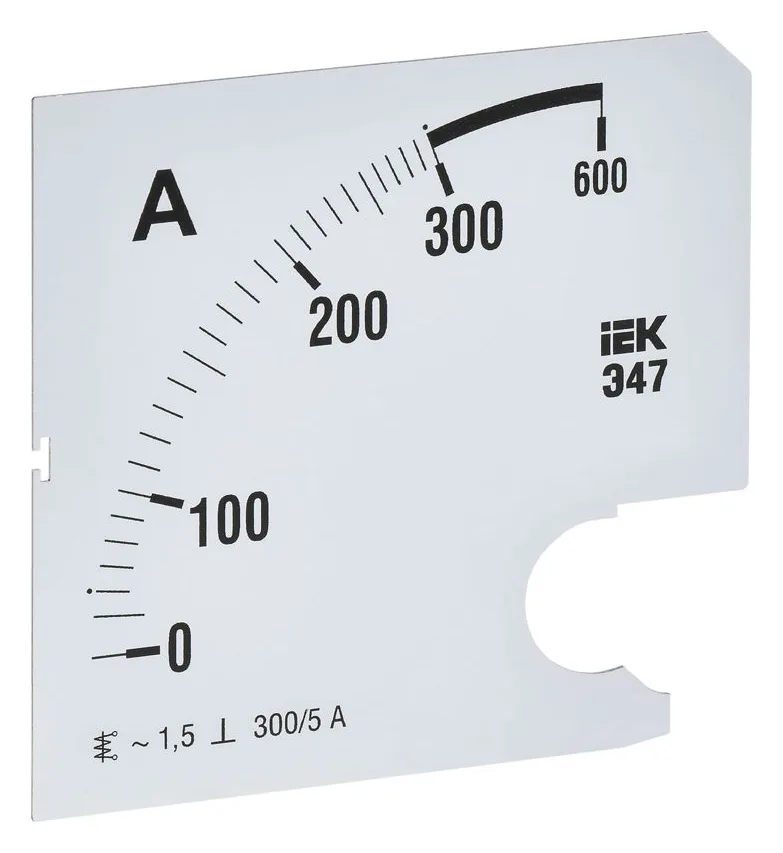 Шкала сменная для амперметра Э47 300/5А-1.5 96х96мм IEK IPA20D-SC-0300