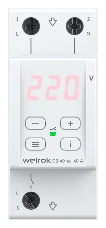 Реле напряжения D2-40 red Welrok 4660251140083
