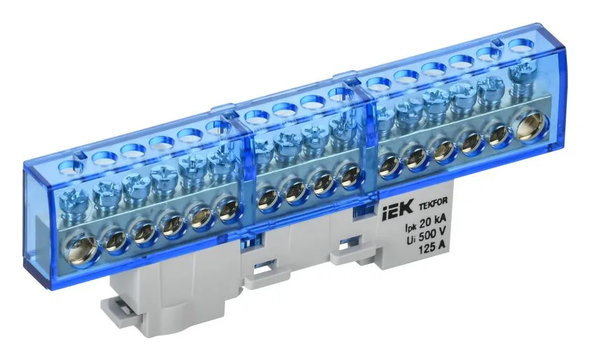 Шина нулевая N изол. на универс. держ. 8х12-16-С TEKFOR IEK TF-NN20-16-KL-K07