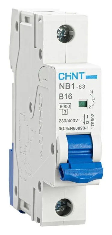 Выключатель автоматический модульный 1п B 16А 6кА NB1-63 (R) CHINT 179602