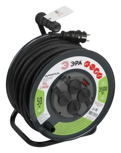 Удлинитель на метал. катушке 4х50м с заземл. IP44 RMx-4es-3х2.5-50m-IP44(KG) КГ с выкл. Эра Б0052919