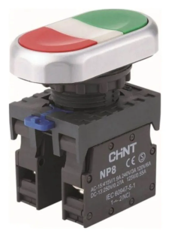 Кнопка двойная NP8-11S 1НО+1НЗ IP65 (R) CHINT 667178