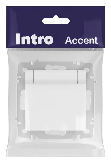 Розетка 1-м СП Accent 6-203-01 16А IP20 250В 2P+E Schuko с крышкой AL/CU бел. Intro Б0063709
