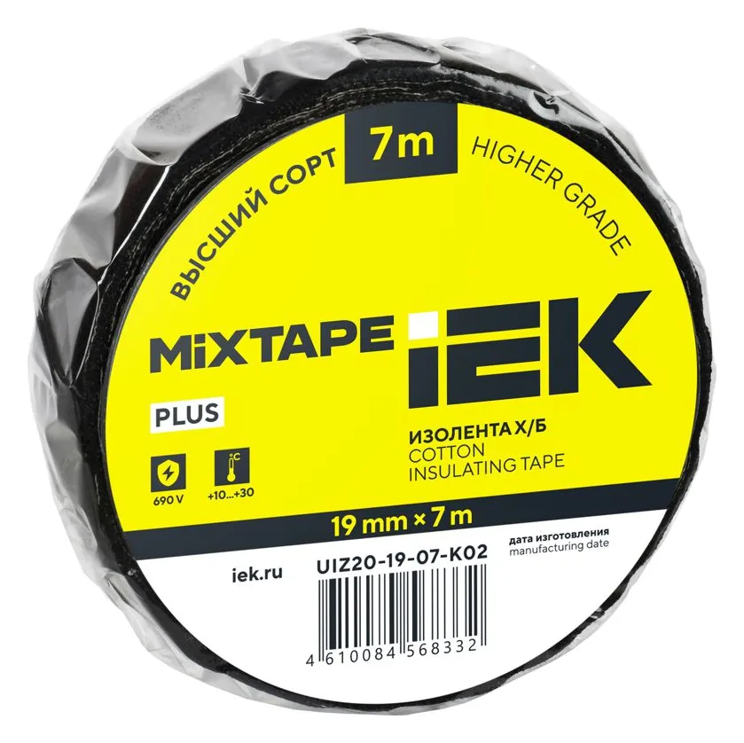 Изолента Х/Б 19мм 7м MIXTAPE 5 IEK UIZ20-19-07-K02
