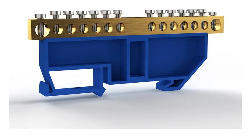 Шина нулевая на DIN-изоляторе 6х9мм 14 отвер. латунь TOKOV ELECTRIC TKE-BCB-69-14-DIN/N