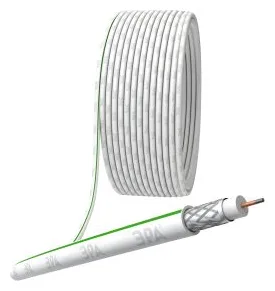 Кабель коаксиальный SAT 703 B CCS/оплетка Al 75% PVC 75Ом бел. (м) SL-B-75-PVC100 Simple Эра Б0044608