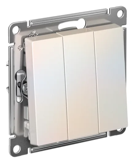 Выключатель 3-кл. СП AtlasDesign 10А IP20 (сх. 1+1+1) 10AX механизм жемчуж. SE ATN000431