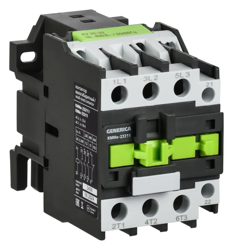 Контактор КМИе-23211 32А 230В/АС3 1НЗ GENERICA KKME21-032-230-01