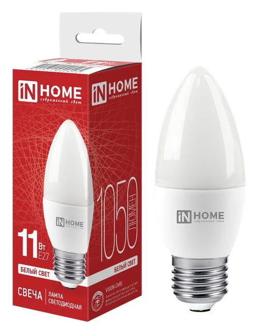 Лампа светодиодная LED-СВЕЧА-VC 11Вт свеча 4000К нейтр. бел. E27 1050лм 230В IN HOME 4690612020495
