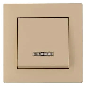 Выключатель 1-клав. с подсветкой Karea RIZZ крем Makel 88010021