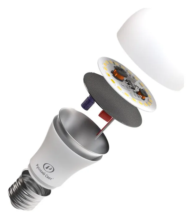 Лампа светодиодная RS LED A60 E27 10W 220-240V 10Вт грушевидная матовая 6500К холод. бел. E27 1000лм 220-240В Ra90 Русский Свет 15010345039
