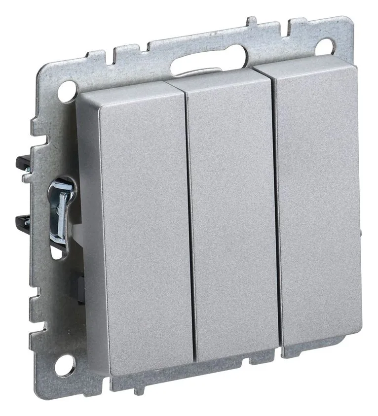 Выключатель 3-кл. СП BRITE ВС10-3-0-БрА 10А механизм алюм. IEK BR-V30-0-10-K47
