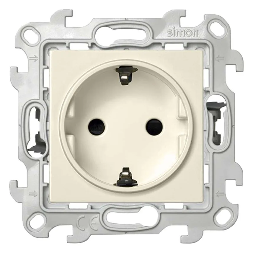 Розетка 1-м СП Simon 24 16А IP20 2P+E Push&Go защ. шторки механизм сл. кость Simon 2420432-031