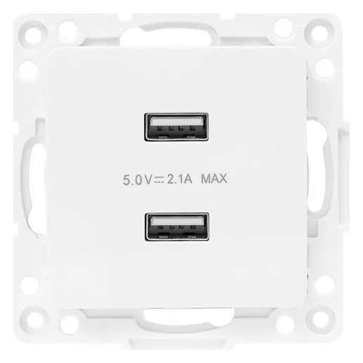 Розетка USB 2-м Стокгольм 2.1А механизм бел. PROxima EKF EYR16-028-10-2USB