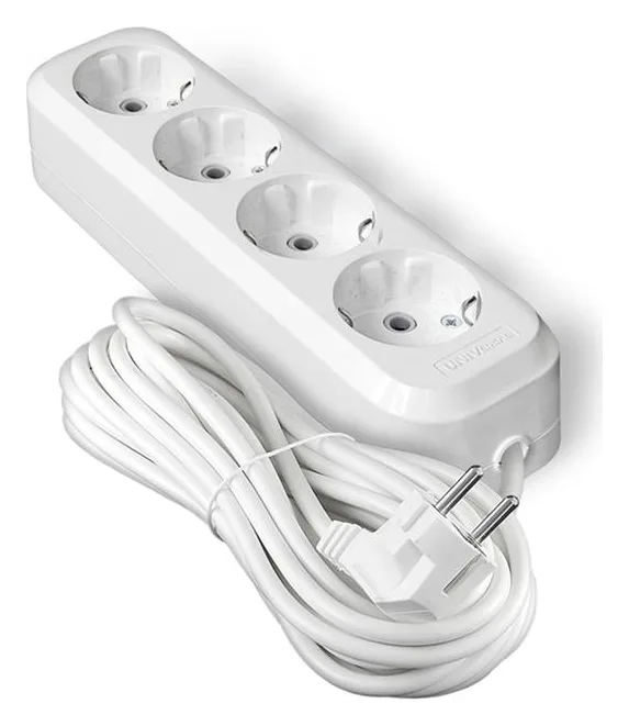 Удлинитель 4х7м с заземл. 10А IP20 Е-304 ПВС 3х1 АБС-пластик UNIVersal 9631983