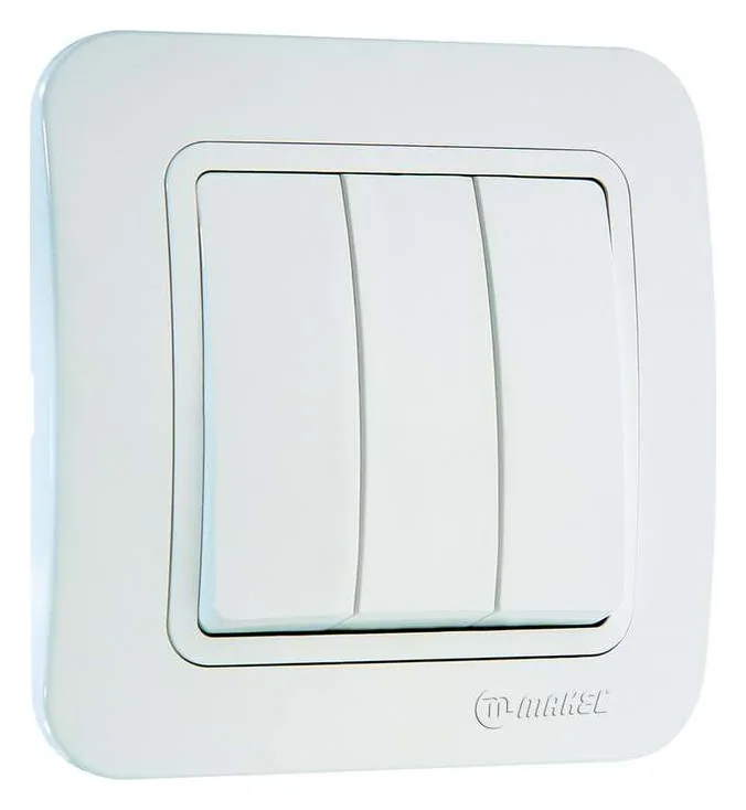 Выключатель 3-кл. СП Lillium 10А IP20 бел./бел. Makel 70091