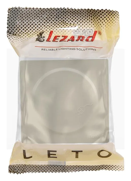 Розетка 1-м ОП LETO с заземл. с крышкой LETO ПБТ крем LEZARD 752-0300-123B