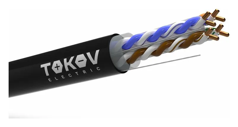 Кабель витая пара U/UTP 4х2х23AWG(0.57мм) кат.6 PE outdoor Fluke tested 305м (м) PRO TOKOV ELECTRIC TKP-C05-U-42-6-305-OD