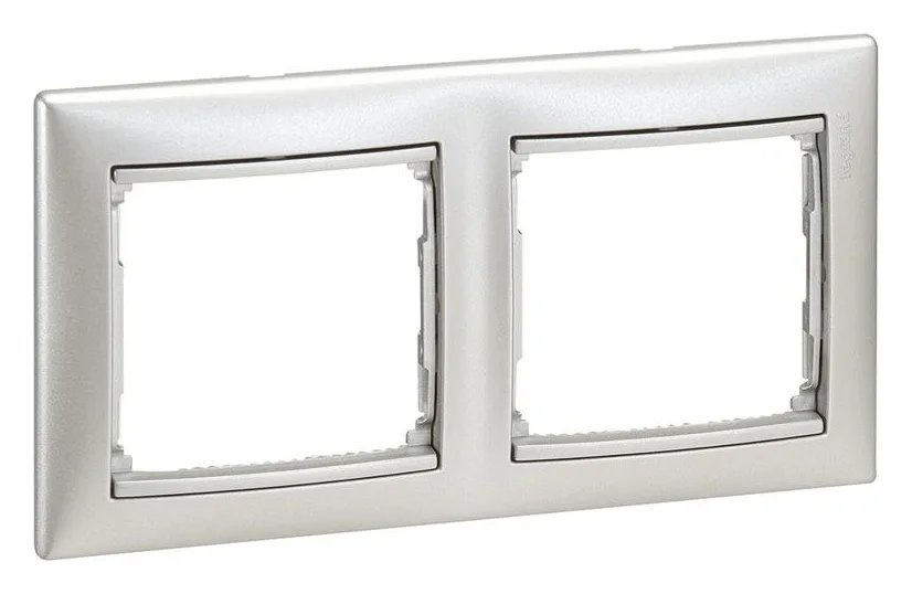 Рамка 2-м СП Valena IP20 горизонт. алюм. IEK 770152