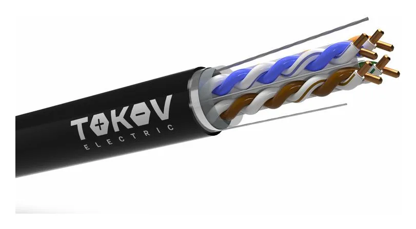 Кабель витая пара F/UTP 4х2х23AWG(0.57мм) кат.6 PE outdoor Fluke tested 305м (м) PRO TOKOV ELECTRIC TKP-C05-F-42-6-305-OD