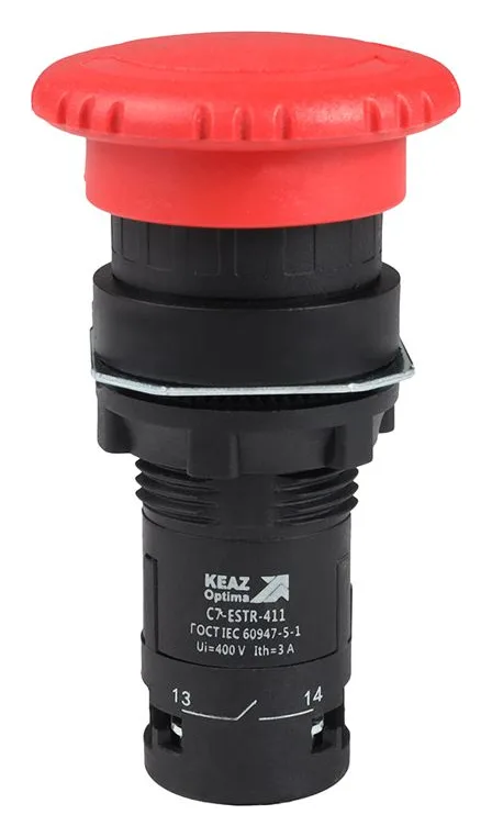 Кнопка аварийного останова OptiSignal Compact D22 С7-ESTR-411 красн. 1НО+1НЗ XB7ES545P КЭАЗ 362131