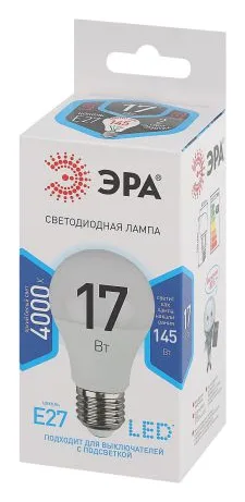 Лампа светодиодная A60-17W-840-E27 грушевидная 1360лм ЭРА Б0031700