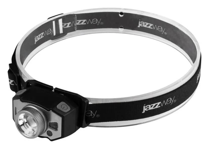 Фонарь аккумуляторный налобный AccuH1-L5WZ-bk zoom LED 5Вт + 2хRED SMD IP54 5 режимов: 100проц. 180лм 3.5ч/50проц. 110лм 5.5ч/30проц. 65лм 15ч/красн. 28ч/мигающ. красн. 12ч аккум. 0.8А.ч управл. жестами черн./сер. JazzWay 5036642