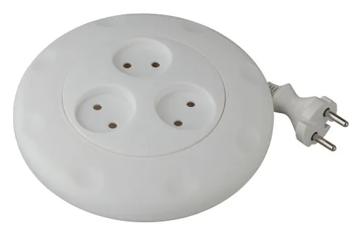 Удлинитель-рулетка 3х3м без заземл. 10А IP20 UR-3-3m-W ПВС 2х0.75 бел. Эра Б0019038
