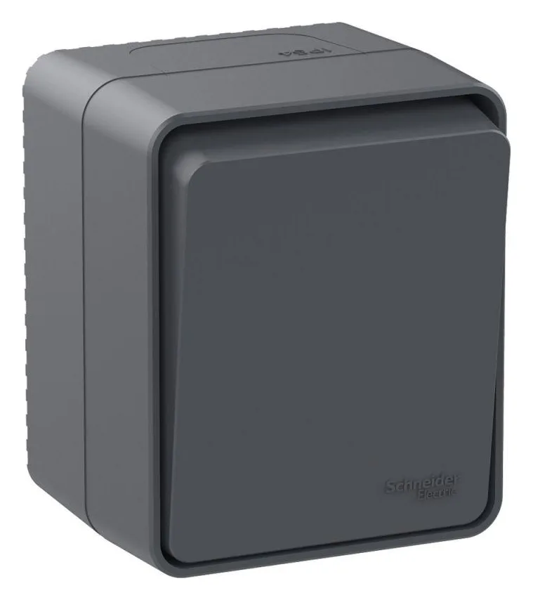 Переключатель проходной 1-кл. ОП AtlasDesign PROFI IP54 10AX антрацит SE ATN544061