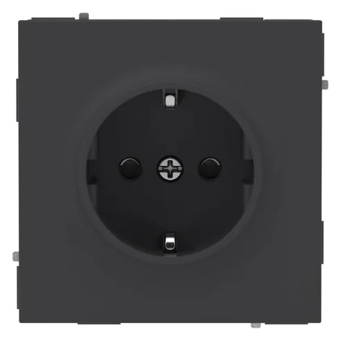 Розетка силовая KANT 2P+E защ. шторки черн. уголь DKC 7012003