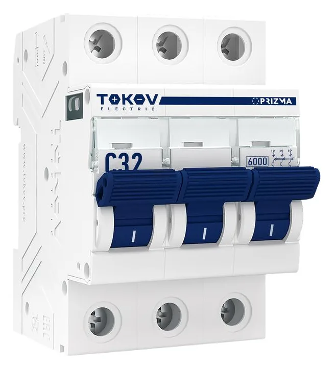 Выключатель автоматический модульный 3п C 32А 6кА PRIZMA TOKOV ELECTRIC TKE-PZ60-MCBI-3-32-C