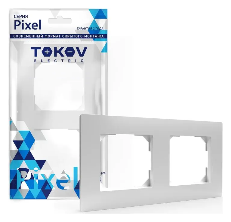 Рамка 2-м Pixel универс. бел. TOKOV ELECTRIC TKE-PX-RM2-C01