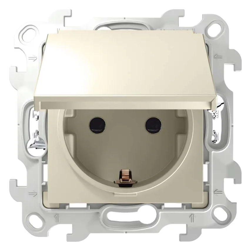Розетка 1-м СП Simon 24 16А IP44 2P+E Push&Go механизм сл. кость Simon 2420448-031