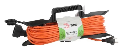 Удлинитель-шнур на рамке 1х30м без заземл. 10А IP20 UFx-1-2х1.0-30m ПВС 2х1 Эра Б0043041