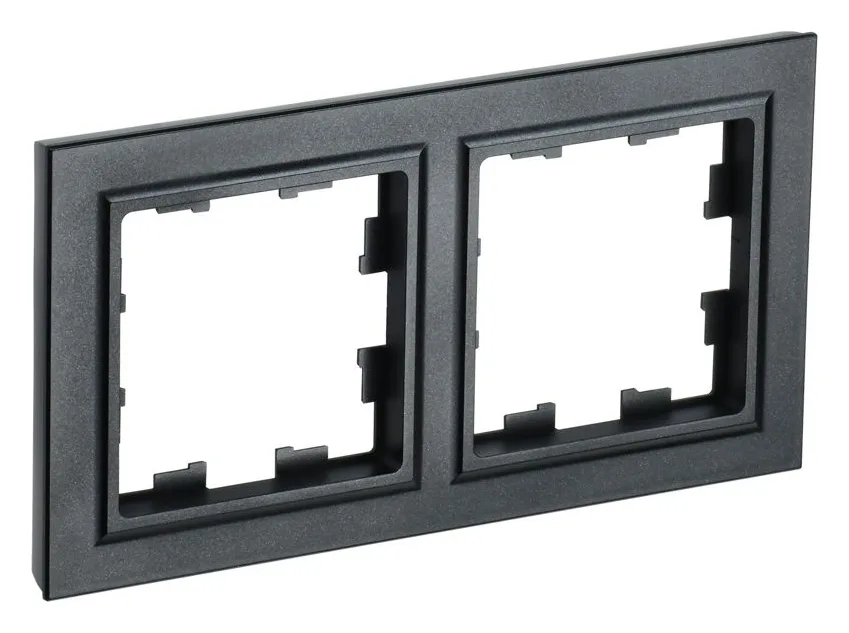 Рамка 2-м BRITE РУ-2-БрЧ черн. IEK BR-M22-K02