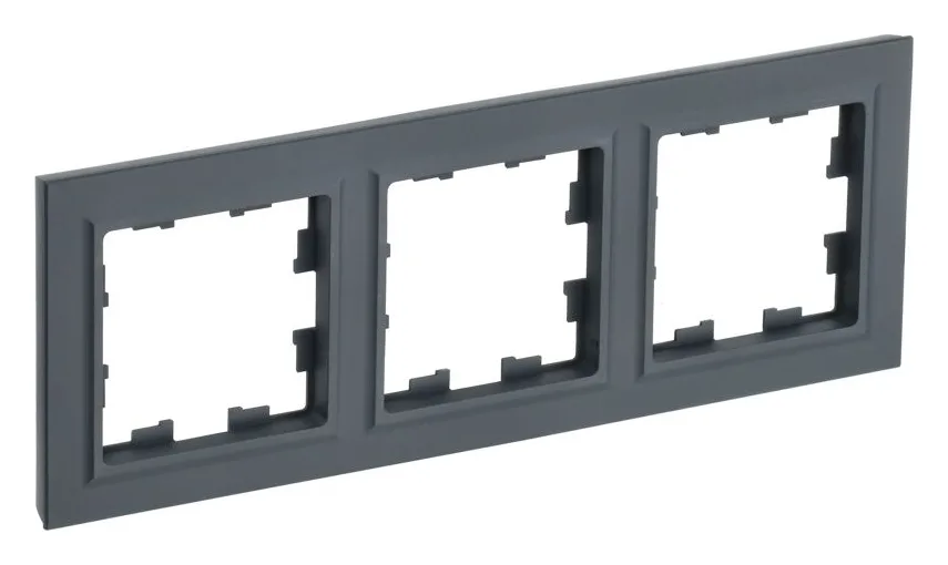 Рамка 3-м BRITE РУ-3-БрГ графит IEK BR-M32-K53