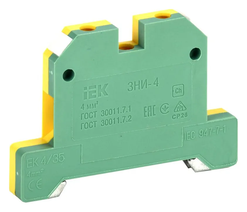 Зажим наборный ЗНИ-4PEN 4кв.мм (JXB-земля) IEK YZN20-004-K52